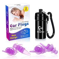 Ear Plugs for Sleeping, Eargrace 2 Pairs Oval Shape Noise Reduction Ear Plugs Ultra Comfortable Soft Silicone Earplugs for Sleeping, Snoring, Working, Travel and Hearing Protection (Purple)