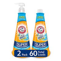 Arm & Hammer Plus Oxiclean Super Concentrated Laundry Detergent, 2 X 15.27 Oz Bottles with Reusable Pump (60 Loads), 30.54 Oz