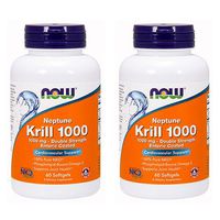 Now Foods Neptune Krill 1000 Fish Oil 1000 Milligram, 60 Softgels (2 Pack)