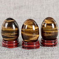 ZHLZZ Yoni Egg Natural Tiger Eye Massage Egg Set Undrilled &Wooden Base Crystal Mineral Ball Kegel Exercise Pelvic Floor Muscle Vaginal
