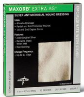 Maxorb Extra AG Silver Antimicrobial Wound Dressings 4' x 4.75', Box of 10 Dressings