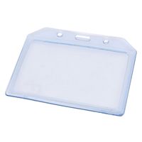 uxcell Water-Resistance Horizontal ID Card Business Name Badge Holder 10cmx7cm Clear Blue