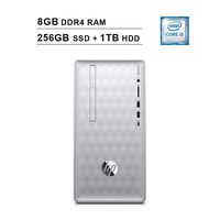 2019 HP Newest Pavilion Desktop (8th Gen Inter 6-Core i5-8400 up to 4.0GHz, 8GB DDR4 RAM, 256GB SSD (Boot) + 1TB HDD, Intel UHD Graphics 630, WiFi, Bluetooth, HDMI, Windows 10, Silver) (Renewed)