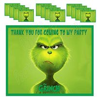 The Grinch Movie Stickers Party Favors Supplies Decorations Gift Bag Label Stickers ONLY 3.75" x 4.75" -12 pcs who Stole Christmas, Whoville, Dog Max, Cindy Lou Who