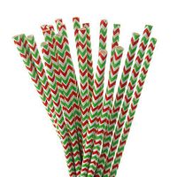 Homeford Chevron Striped Holiday Paper Straws, Red/Green, 7-3/4-Inch, 20-Piece