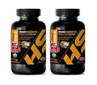 Energy Booster for Men - Pure Organic Coconut Oil - Medium Chain Fatty ACIDS - Powerful and Potent - Coconut Oil unrefined - 2 Bottles (120 Softgels)