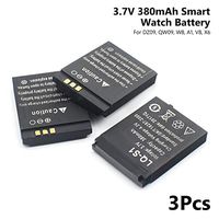3Pcs 3.7V Rechargeable Li-ion Polymer Battery for Smart Watch DZ09 QW09 W8