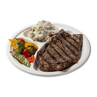 CiboWares 10 Inch Round Three Section Disposable Molded Fiber Plates, Made from Bagasse Sugarcane, Case of 500