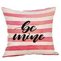 18x18 Valentine's Day Pillow Case Happy Valentine Pillow Cases Linen Sofa Cushion Cover Home Decor Pillow Case (J)