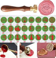 MNYR 24 Styles Fancy Merry Christmas Monogram Bell Decorative Wax Seal Sealing Stamp Curlicue Wedding Invitations Christmas Gift Cards Embellishment Cutomize Seal Stamp Rosewood Handle Set