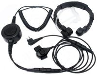 SUNDELY Military Grade Tactical Throat Mic Headset/Earpiece with Big Finger PTT for Motorola Radios AXV5100 CLS1110 CP125 2-pin