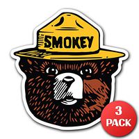 SMOKEY THE BEAR - [CUSTOMI] Firefighting Wildlife Decal Sticker for Car Truck Macbook Laptop Air Pro Vinyl (3 Pack)