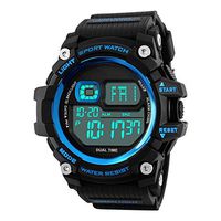 Multi-Function LED Student Watch Men's Watch,Sports Watch, Fashion Men's Outdoor Sports Watch (Color : Blue)