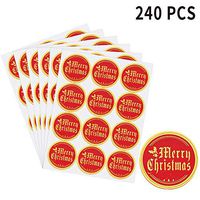 Merry Christmas Stickers Gold Foil Christmas Envelope Stickers Round Christmas Label Decals for Cards Gifts(480 PCS)