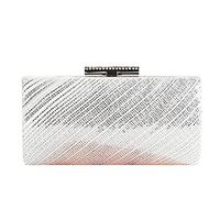 Fashionhe Women Evening Bag Weaving Bag Cosmetic Bag Chain Bag Shoulder Bag Cross Bags Clutch Bags(Silver)