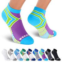 NEWZILL Low Cut Compression Socks - Unisex Running Socks With Embedded Frequency Technology For Heel, Ankle & Arch Support (Large, Green/Purple)