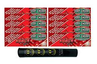 Herb Airtight Tube Pocket Protector with Juicy Jay's Very Cherry 1.25 Flavored Hemp Rolling Papers 10 Count DC Crafts Nation- Happy Face