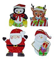 Pooch & Sweetheart Glitter Embellished Cube Gift Tags, Christmas Critters (14709), 24 ct