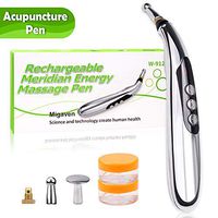 3-in-1 Acupuncture Pen, USB Rechargeable Electronic Acupuncture Pen Meridian Therapy Machine Massager Relief Pain Tools with 3 Massage Heads 9 Levels