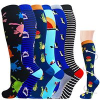 6 Pairs Compression Socks for Women&Men (20-30mmHg)-Best for Running,Travel,Cycling,Pregnant,Nurse（Small/Medium）