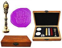 MNYR Fancy Dragon hand Luxury Wood Box Bronze Metal Peacock Wedding Invitations Gift Cards Paper Stationary Envelope Seals Custom Logo Wax Seal Sealing Stamp Wax Sticks Melting Spoon Wood Gift Box Kit