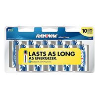 Rayovac Alkaline C Batteries, 814-10CF, 10-Pack with Recloseable Lid