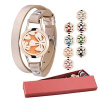 Aromatherapy Bracelet Essential Oil Diffuser Bracelet 4-Leaf Clover Anxiety Diffuser Locket set Yoga Aromatherapy Bracelet+8 Felt Pads Unique Gift Set for Women Mother&Kids