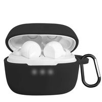 Migugu Silicone Case for Soundcore Liberty Air,Full Protective Thicken For Liberty Soft Silicone Cover Chargeable Headphone Case with Anti-Lost Carabiner (Black)