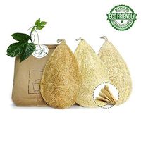Natural Dish Sponge Pack 3 Vegetable Scrubber for Kitchen 100% Loofah Plant Cellulose Scouring Pad Biodegradable Compostable Dishwashing Zero Waste Luffa Loofa Loufa Lufa