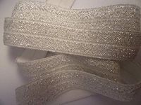 Silver Iridescent Elastic Ribbon - 10 Yards - 5/8 Inch Wide - Great for Gift Wrapping and Wedding Favors.
