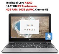 2018 Newest HP 11.6" HD IPS Touchscreen Chromebook with 3x Faster WiFi - Intel Dual-Core Celeron N3060 up to 2.48 GHz, 4GB Memory, 16GB eMMC, HDMI, Bluetooth, USB 3.1, 12-Hours Battery Life