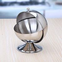 WWSHM Stainless Steel Seasoning Container Salt Sugar Serving Bowl Condiment Jar With Rotatable Lid Ball Shaped Condiment Container