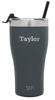 Simple Modern Personalized 22oz Slim Cruiser Tumbler with Straw - Gifts for Men & Women Custom Monogram Laser Engraved Name - Vacuum Insulated Travel Mug -Graphite