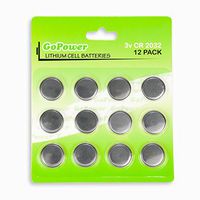 GoPower CR2032 Coin Battery 12 Pack (3 Volt)
