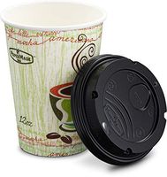 PaperMade Disposable Hot Cups With Black Dome Lids (12 Oz, 26 Count) - Insulated Coffee Cups To Go For Drinking Coffee, Tea Or Hot Any Beverage | Travel, Spill Free, Disposable Coffee Cups With Lids