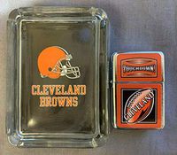 Cleveland Browns Football Oil Lighter and Ashtray Gift Set Football