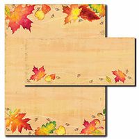 Falling Autumn Leaves Letterhead With Matching Envelopes, 50pk