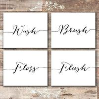 Bathroom Decor Art Prints (Set of 4) - Unframed - 8x10s