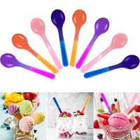 48 Pieces Color Changing Spoons Plastic Colorful Ice Cream Spoon for Kids Birthday Summer Party Supplies, 4 Colors