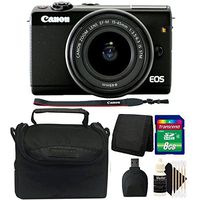 Canon EOS M100 Mirrorless Digital Camera with 15-45mm Lens (Black) + 8GB Memory Card + Wallet + Reader + Case + 3pc Cleaning Kit