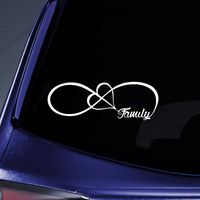 Bargain Max Decals - Family Love Heart Infinity Forever - Sticker Decal Notebook Car Laptop 8" (White)