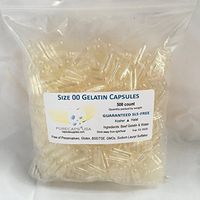 PurecapsUSA - Clear Empty Gelatin Capsules - Size 00 (500 Joined Capsules)