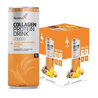 Reneva Collagen Protein Drink - Contains Collagen Peptides, Vitamins, Minerals, and No Sugar or Carbohydrates (4 Pack, Fresh)