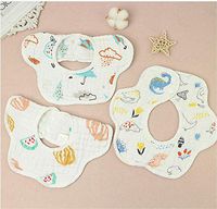 Baby Bib 8 Layer Cotton Gauze Baby Snap Bib 360 Degree Rotation Strong Absorbent Child Anti-Slobber Towel