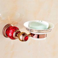 LAONA All European rose gold red crystal base, bathroom fittings, toilet brush rack, toilet paper rack,Soap dish