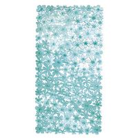 InterDesign Blumz Non-Slip Suction Bath Mat for Shower, Bathtub - Blue