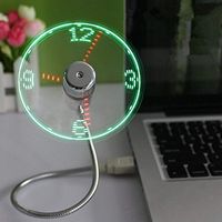 ONXE USB LED Clock Fan with Real Time Display Function,USB Clock Fans,Silver,1 Year Warranty
