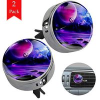 Purple Planet Space two gun black air freshener aromatherapy essential oil diffusers for car vent clip portable with four refill pads 1.33x1.83in