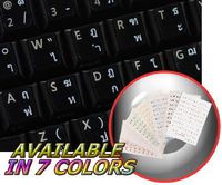 4Keyboard Thai Keyboard Sticker with White Lettering Transparent Background for Desktop, Laptop and Notebook