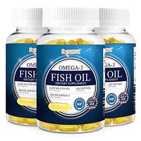 Spoonful Omega 3 Fish Oil 2000 mg, 100 Capsules, Rapid Release Softgels, NSF - Certified [3 PK]